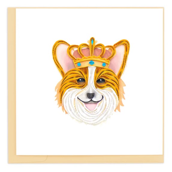 Quilling Card -  Royal Corgi