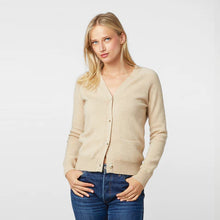 Load image into Gallery viewer, Kerri Rosenthal - Willie Cashmere Cardigan Camel
